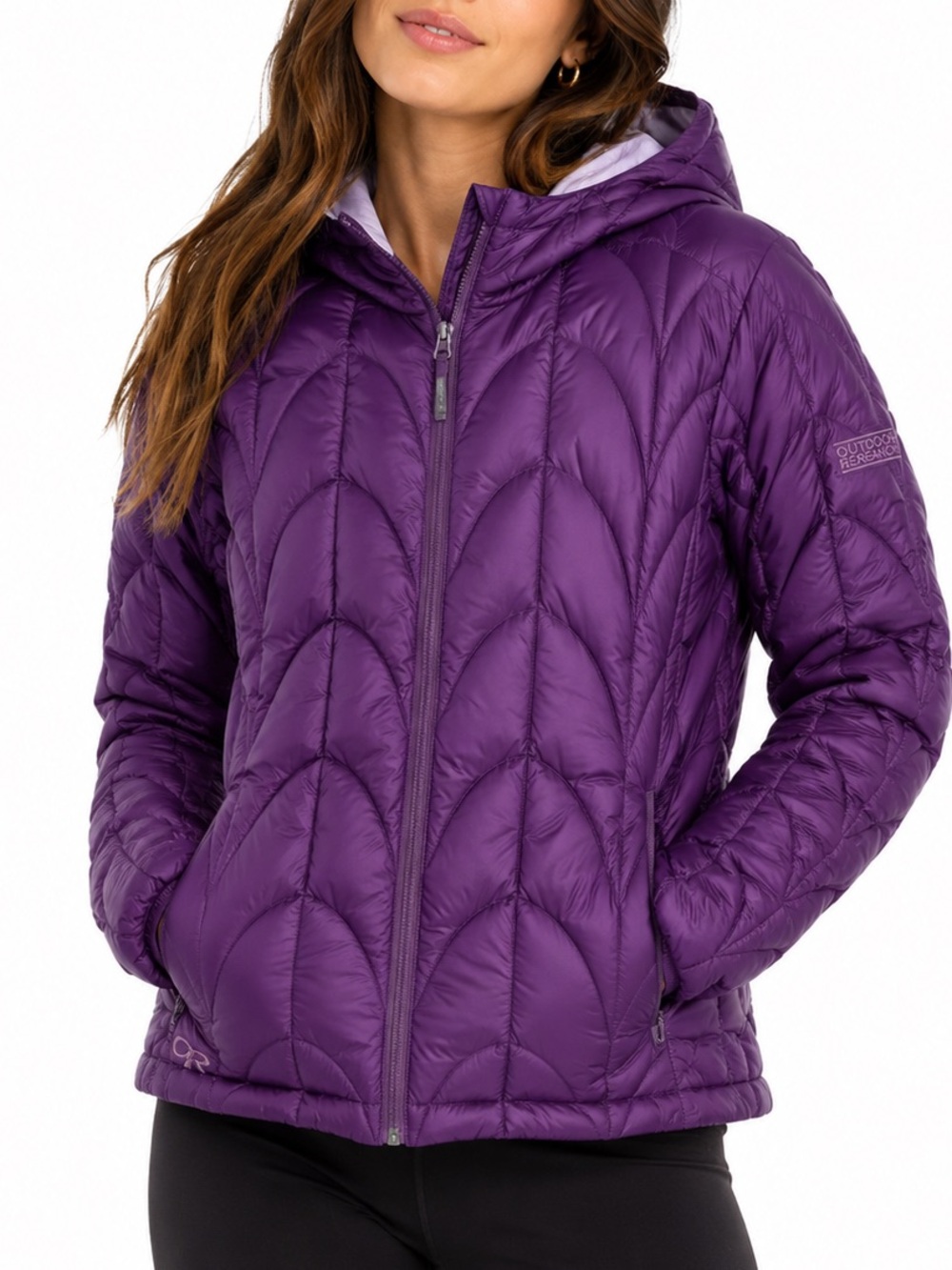 Outdoor Research Purple Hooded Puffer Jacket Lightweight XS excellent condition - Picture 1 of 11